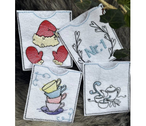 2€ ZUSATZTÜRCHEN 18. Dezember - Stickserie - ITH Teebeutel Verpackung